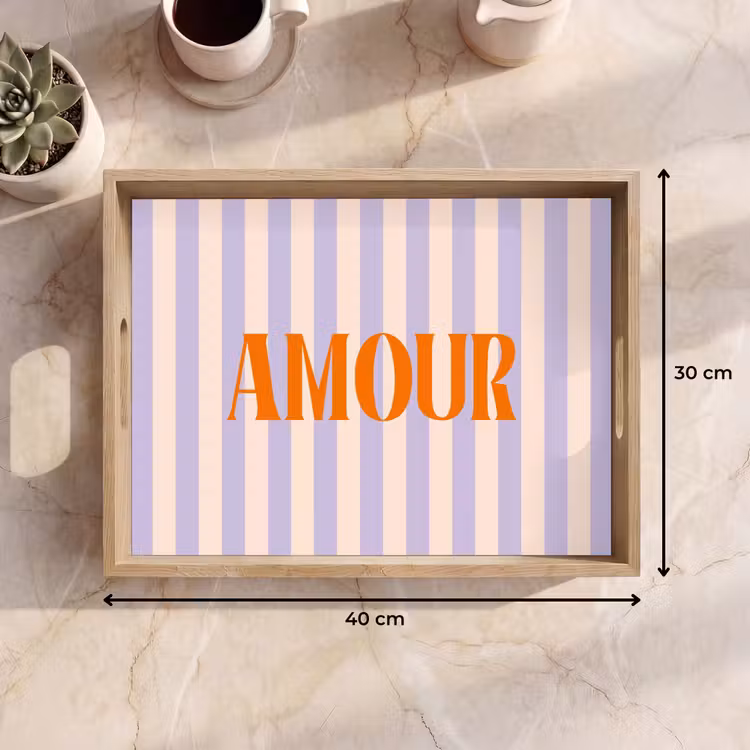 Dienblad - Lila - Oranje - Strepen - Amour — 9
