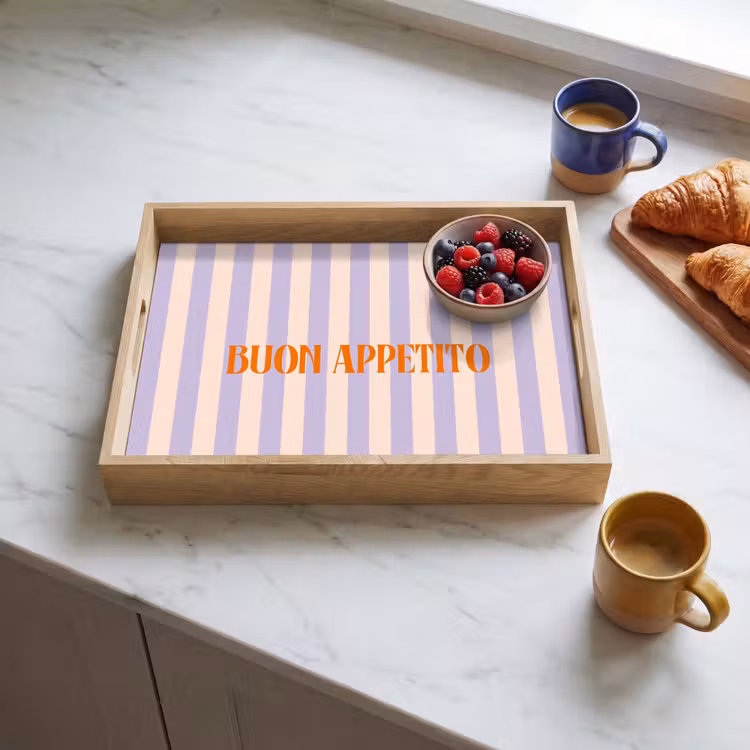 Dienblad - Lila - Oranje - Strepen - Buon Appetito — 4