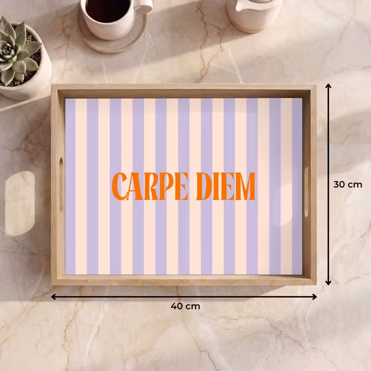 Dienblad - Lila - Oranje - Strepen - Carpe Diem — 9