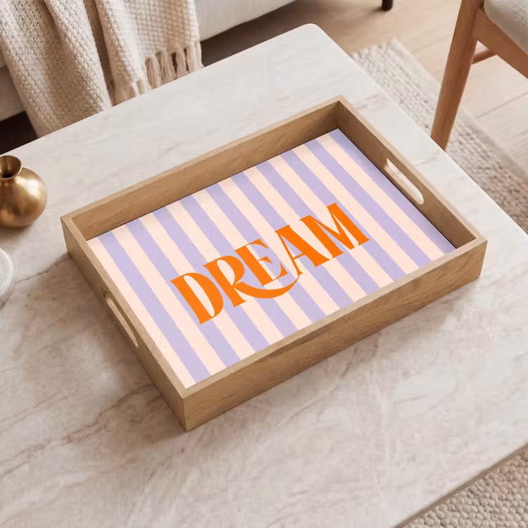 Dienblad - Lila - Oranje - Strepen - Dream — 2