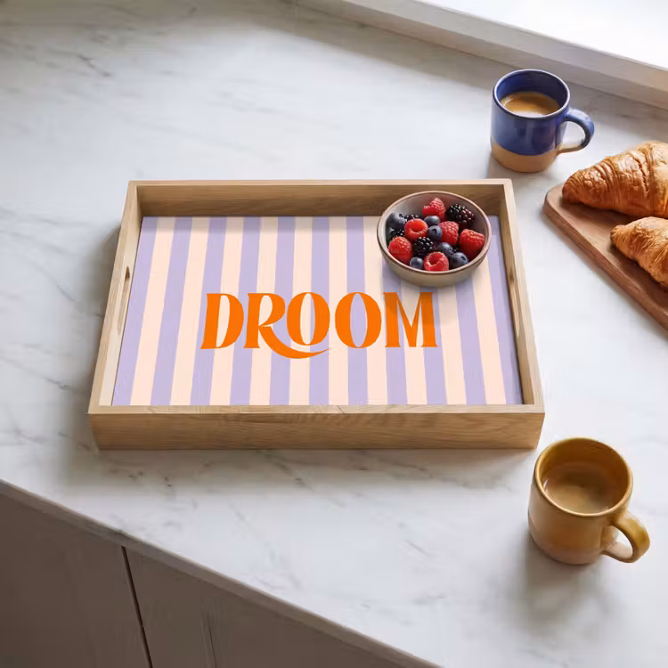 Dienblad - Lila - Oranje - Strepen - Droom — 4