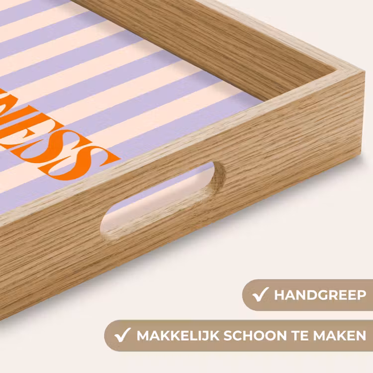 Dienblad - Lila - Oranje - Strepen - Happiness — 5