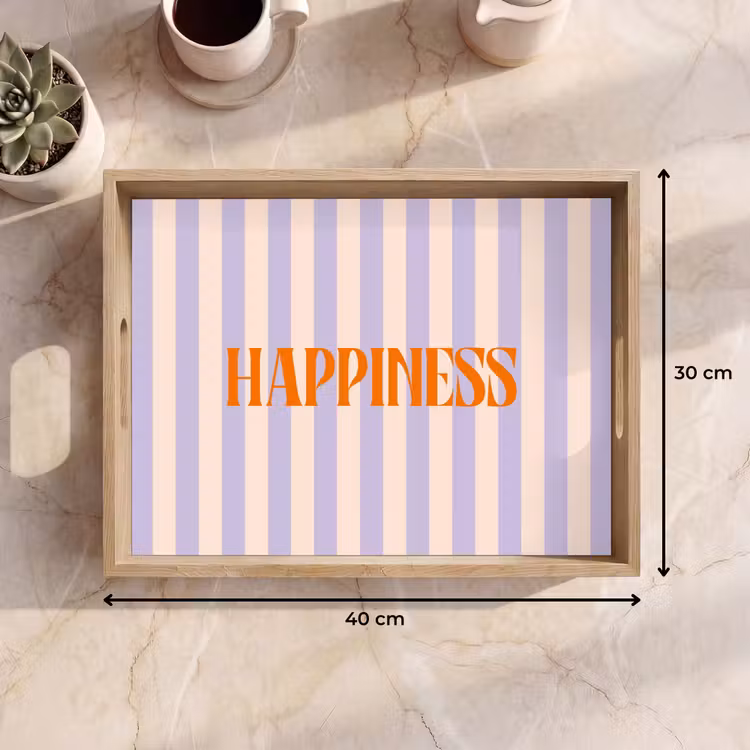 Dienblad - Lila - Oranje - Strepen - Happiness — 9