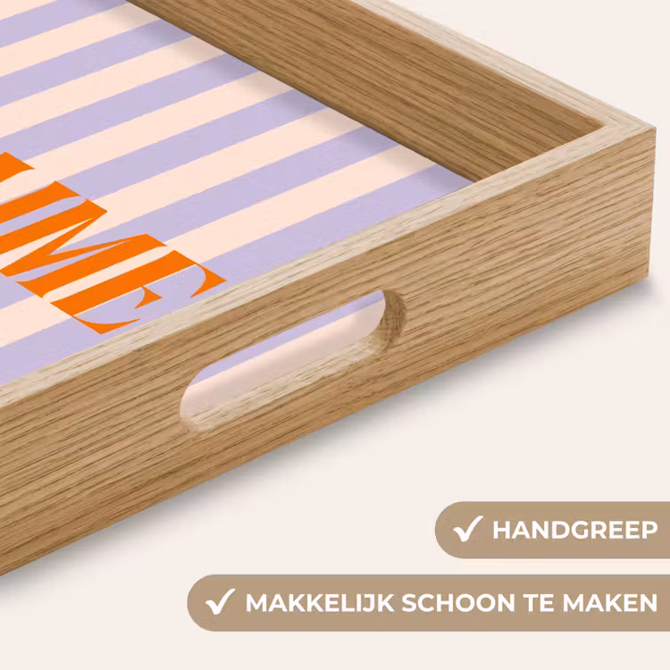 Dienblad - Lila - Oranje - Strepen - Je t'aime — 5
