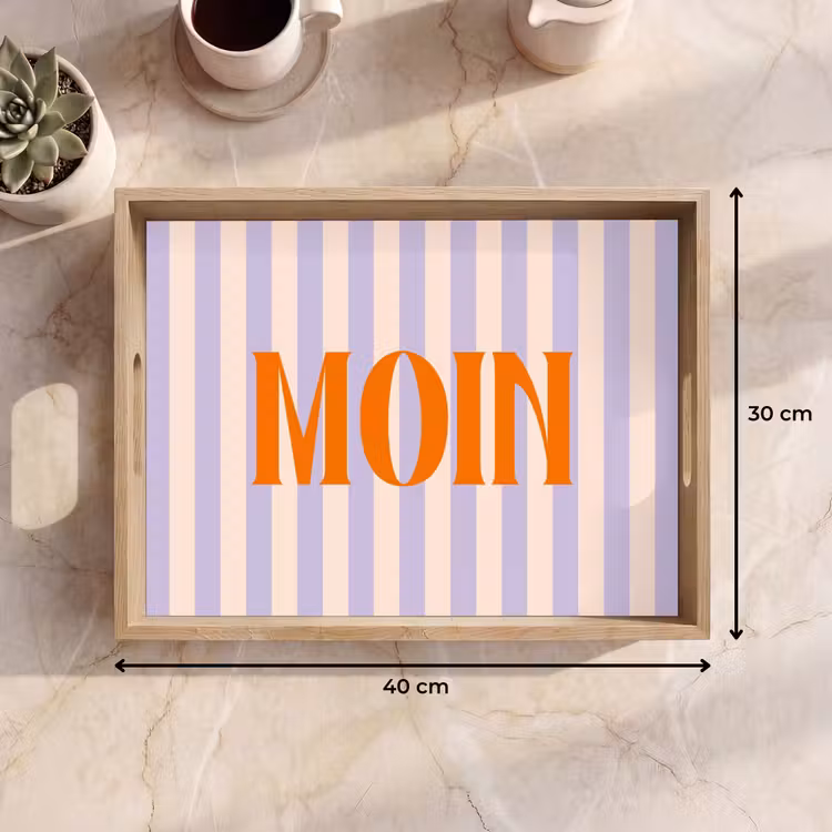 Dienblad - Lila - Oranje - Strepen - Moin — 9