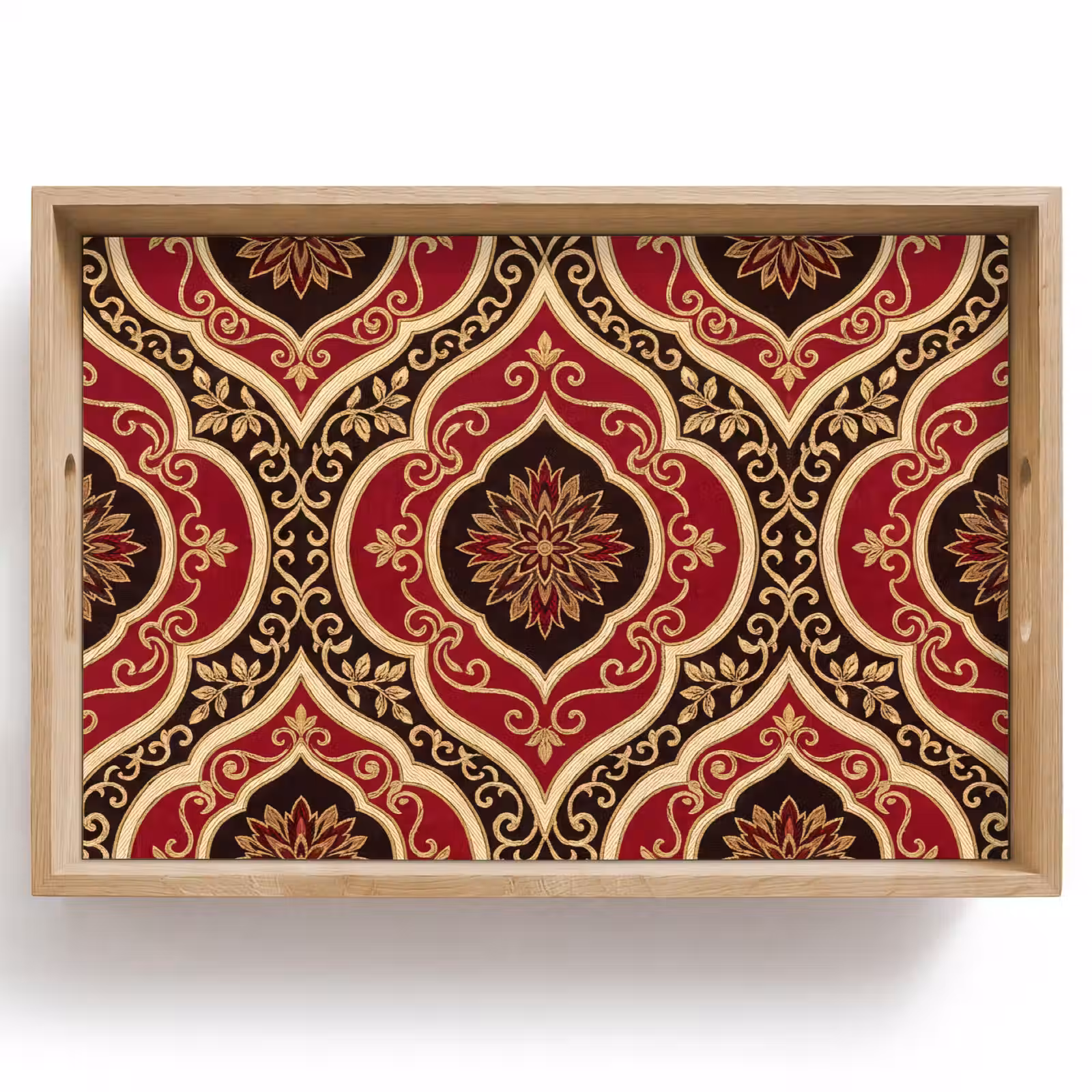 Dienblad - Patroon - Ornament - Barok - Rood - Goud — 1