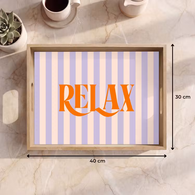 Dienblad - Lila - Oranje - Strepen - Relax — 9