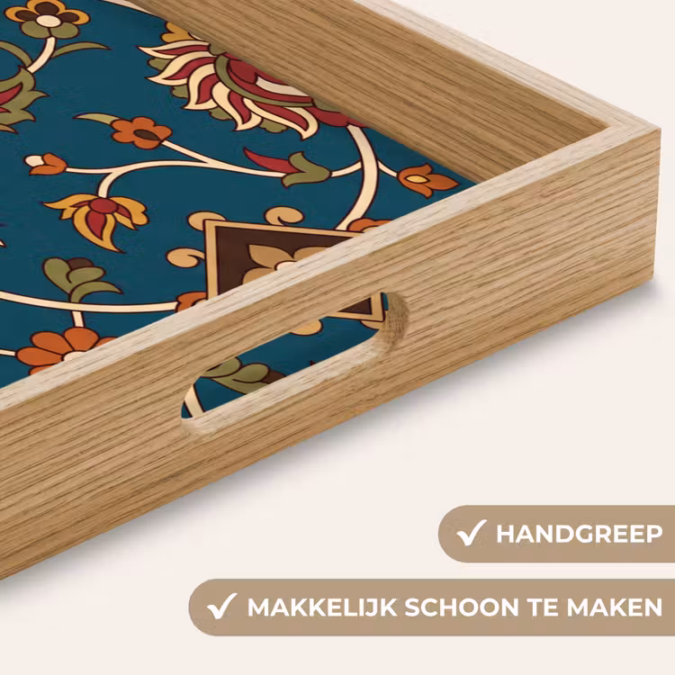 Dienblad - Ornament - Flora - Traditioneel - Klassiek - Blauwgroen — 5