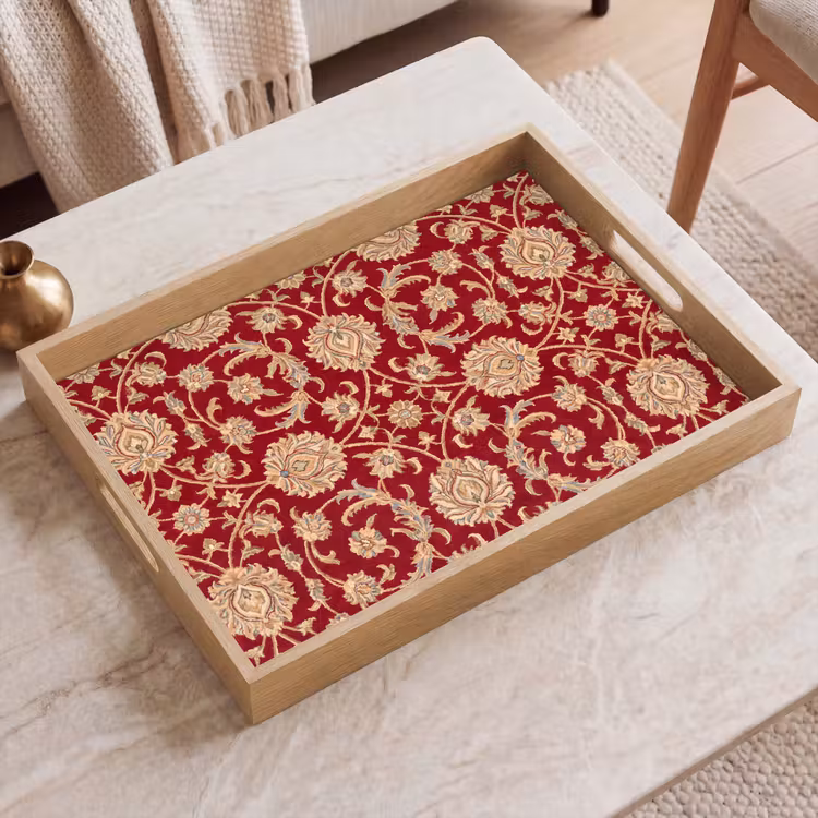 Dienblad - Patroon - Bloem - Klassiek - Oosters - Rood — 2