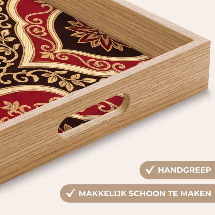 Dienblad - Patroon - Ornament - Barok - Rood - Goud — 5
