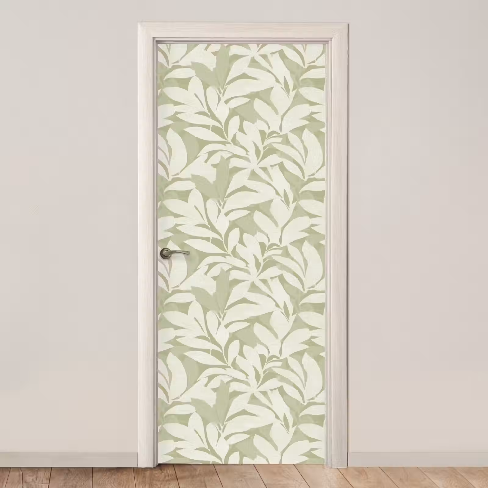 Deursticker - Saliegroen - Botanisch - Minimalistisch - Patroon — 1