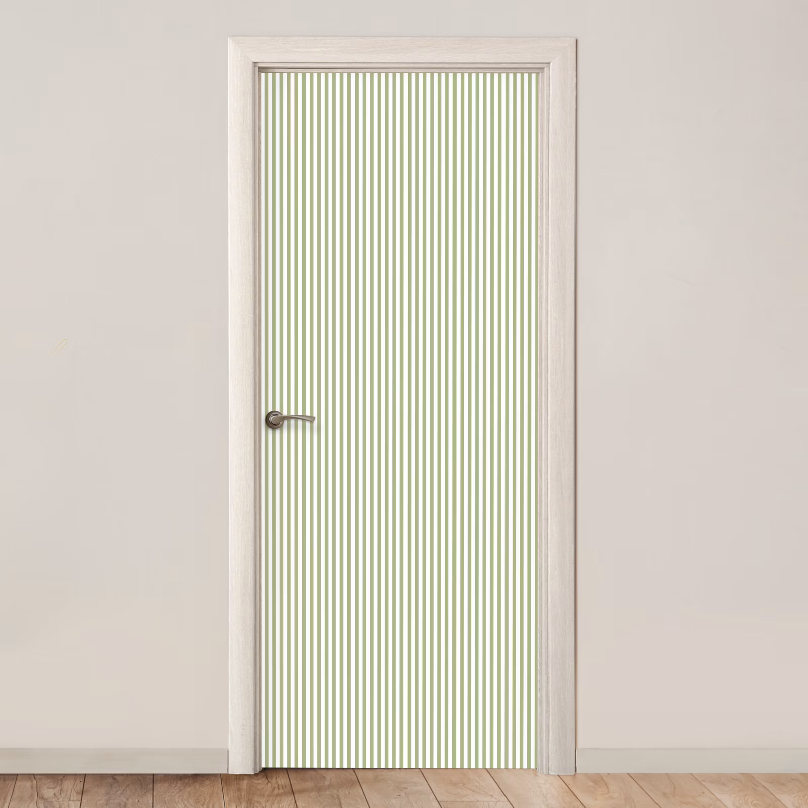 Deursticker - Saliegroen - Strepen - Minimalistisch - Patroon — 1