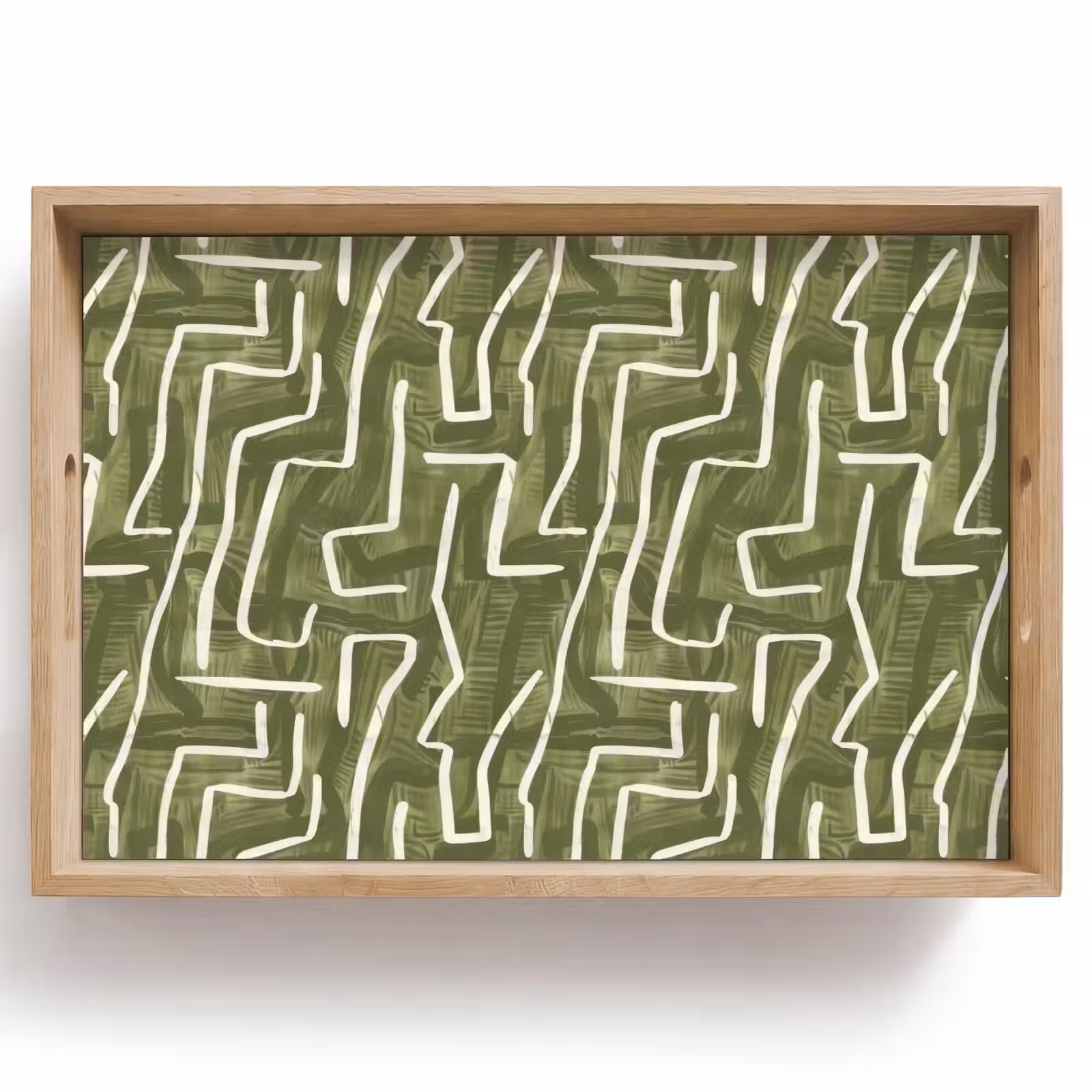 Dienblad - Groen - Abstract - Penseelstreken - Patroon — 1