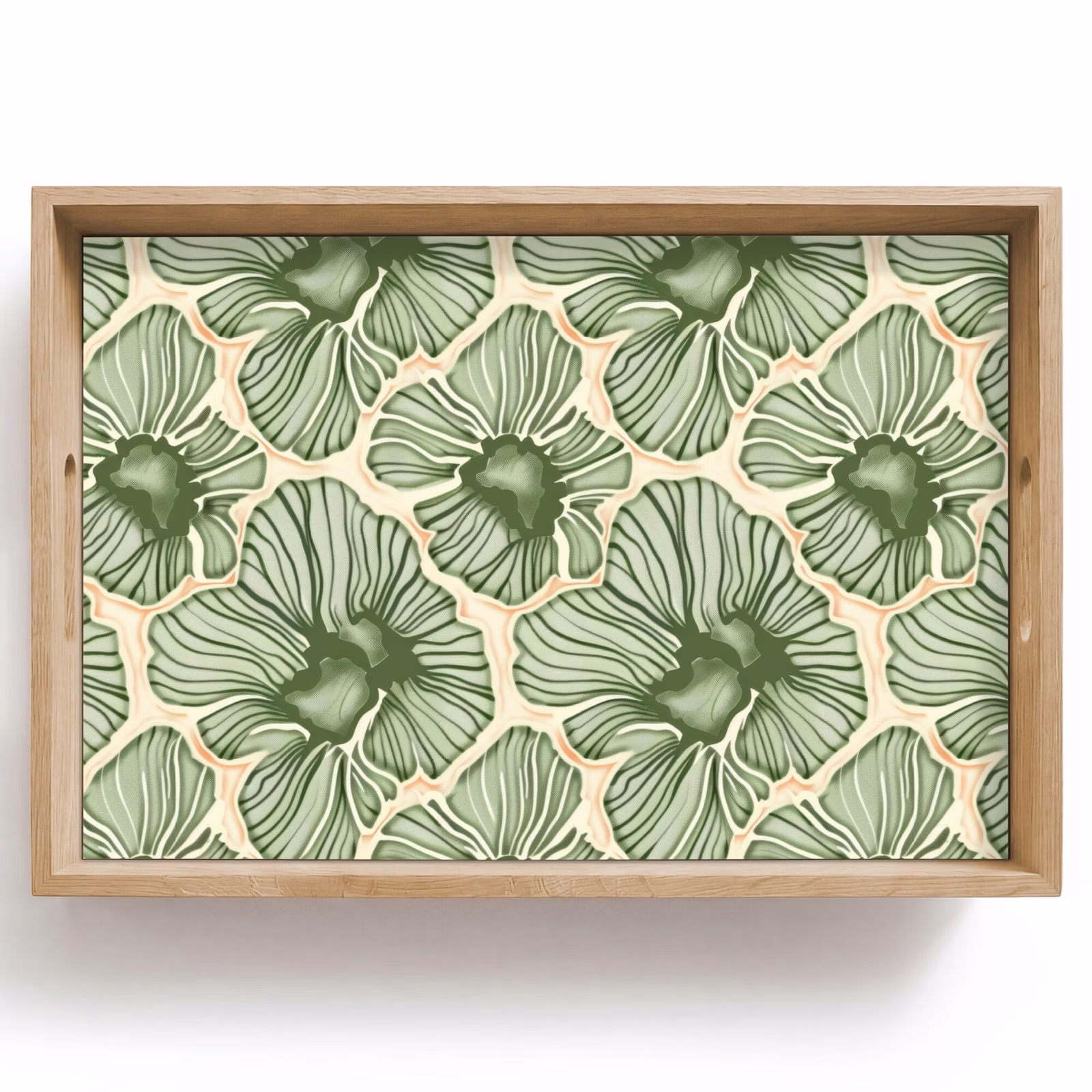 Dienblad - Groen - Botanisch - Bloemen - Organisch - Patroon — 1