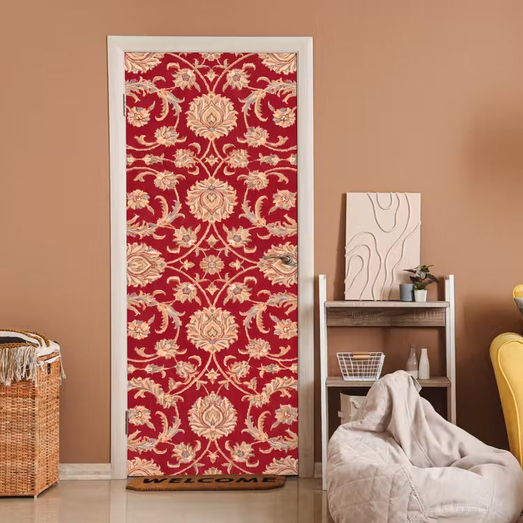 Deursticker - Patroon - Bloem - Klassiek - Oosters - Rood — 2