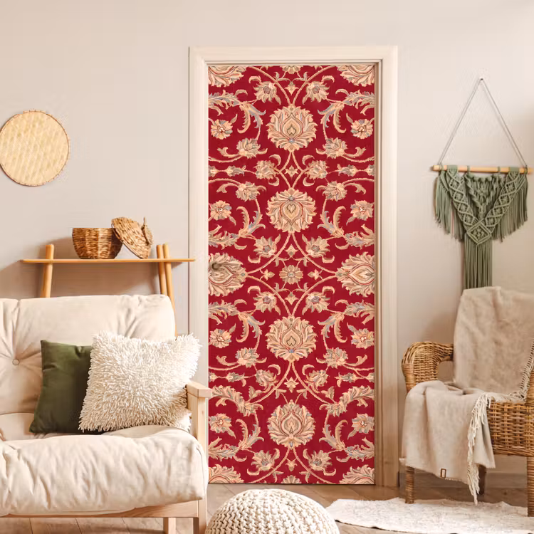 Deursticker - Patroon - Bloem - Klassiek - Oosters - Rood — 4