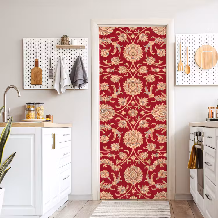 Deursticker - Patroon - Bloem - Klassiek - Oosters - Rood — 7