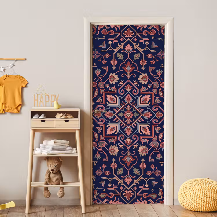 Deursticker - Patroon - Oosters - Floraal - Blauw - Klassiek — 6