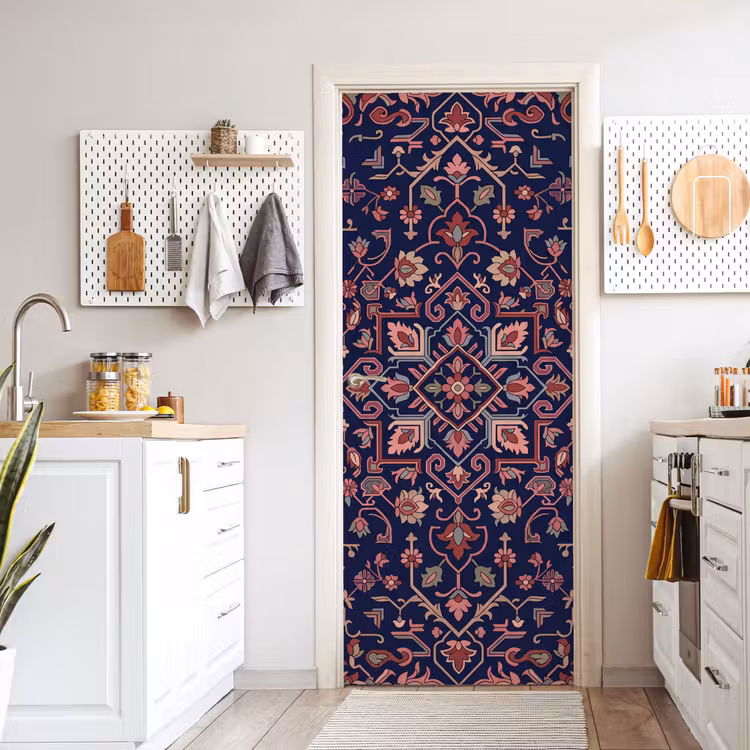 Deursticker - Patroon - Oosters - Floraal - Blauw - Klassiek — 7