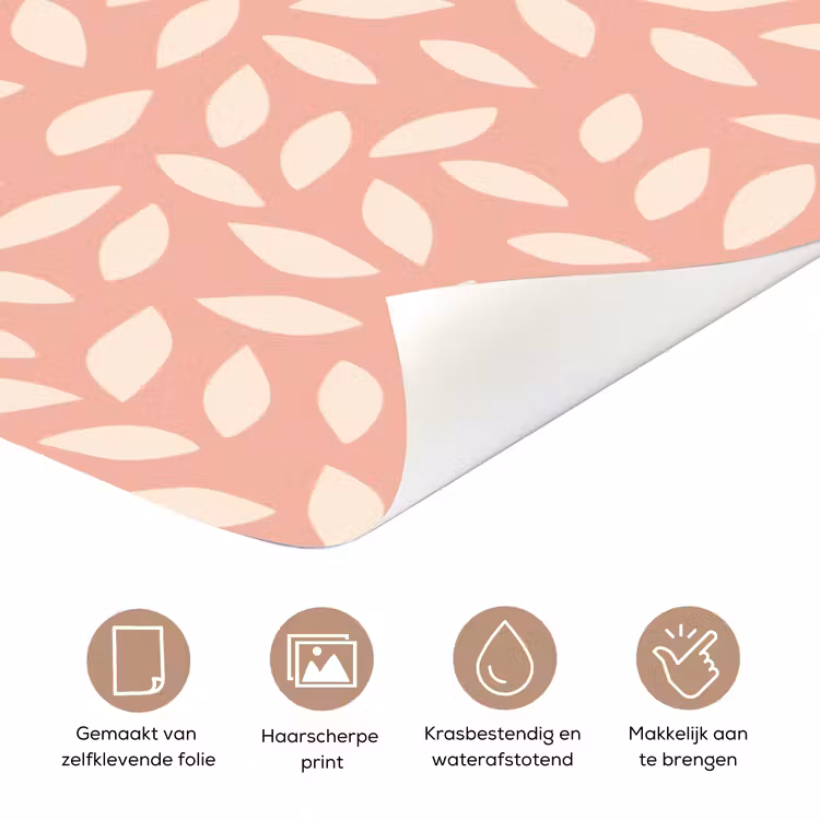 Deursticker - Roze - Bladeren - Speels - Patroon — 3