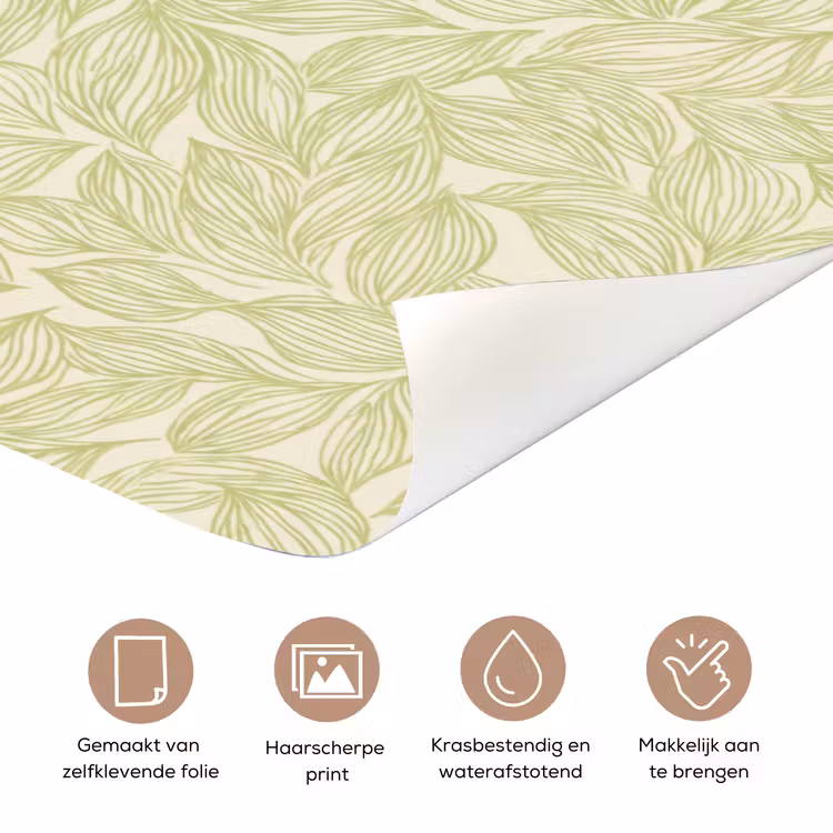 Deursticker - Saliegroen - Botanisch - Bladeren - Handgetekend - Patroon — 3