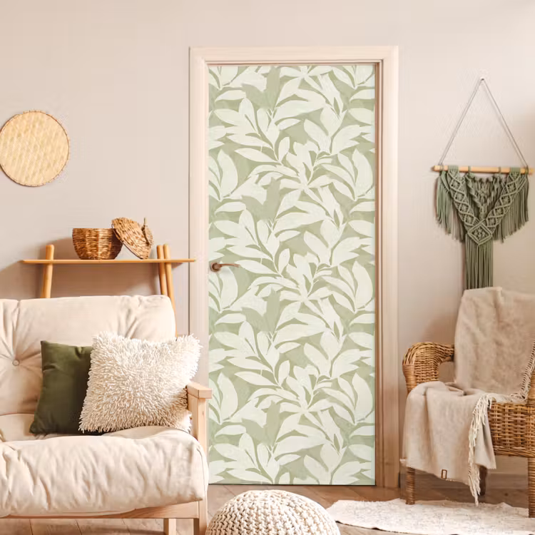 Deursticker - Saliegroen - Botanisch - Minimalistisch - Patroon — 4