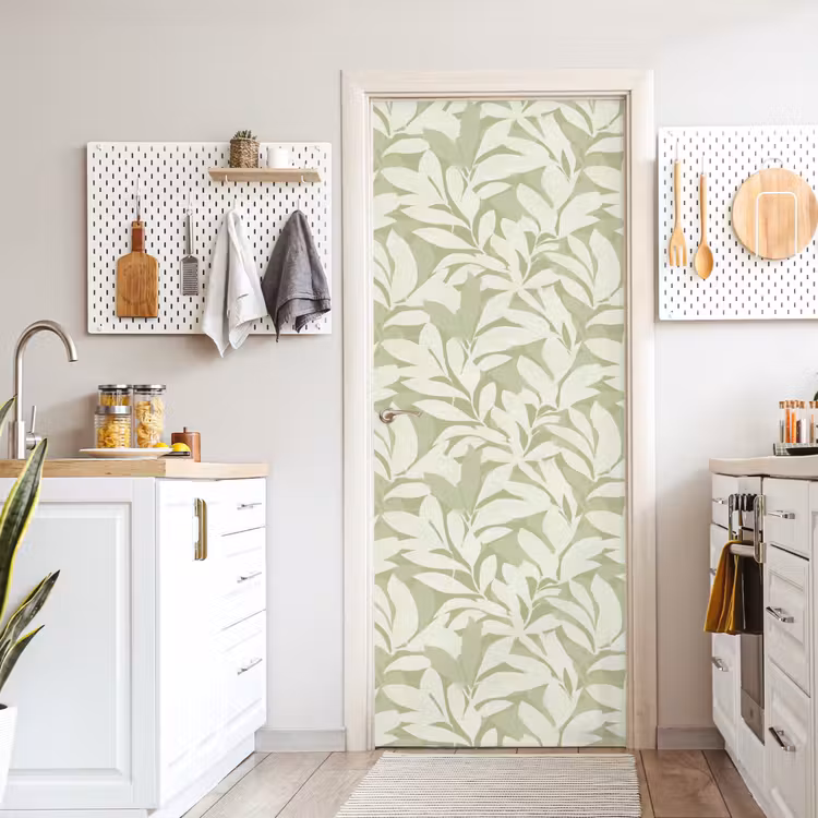 Deursticker - Saliegroen - Botanisch - Minimalistisch - Patroon — 7