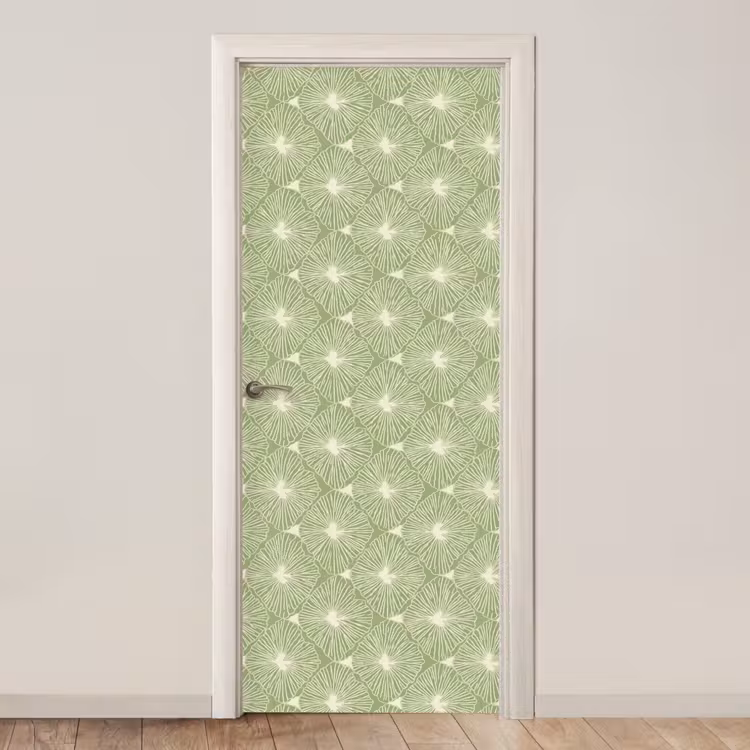 Deursticker - Saliegroen - Botanisch - Ruiten - Organisch - Patroon — 1