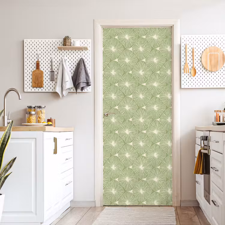 Deursticker - Saliegroen - Botanisch - Ruiten - Organisch - Patroon — 7