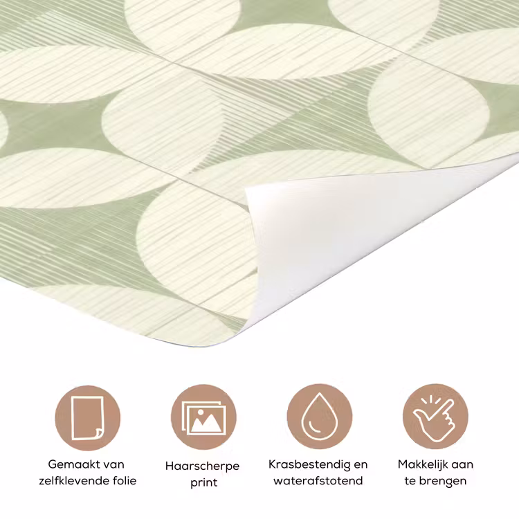 Deursticker - Saliegroen - Geometrisch - Retro - Mid-Century - Patroon — 3