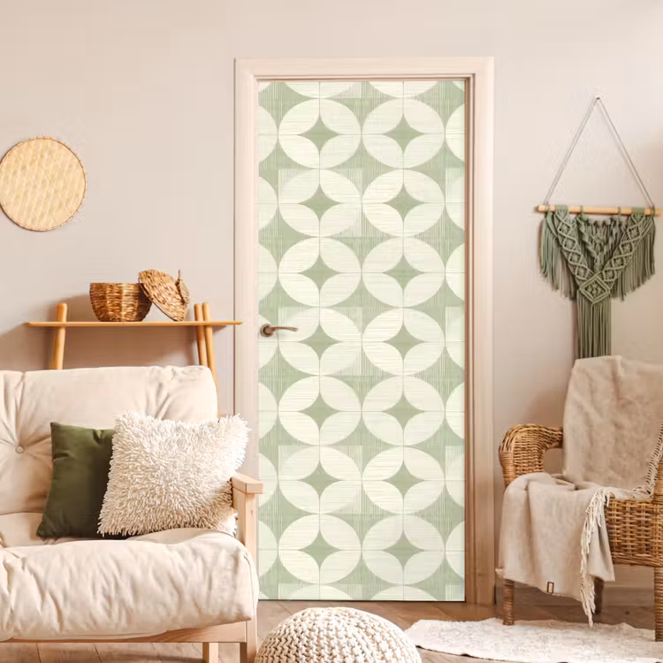 Deursticker - Saliegroen - Geometrisch - Retro - Mid-Century - Patroon — 4
