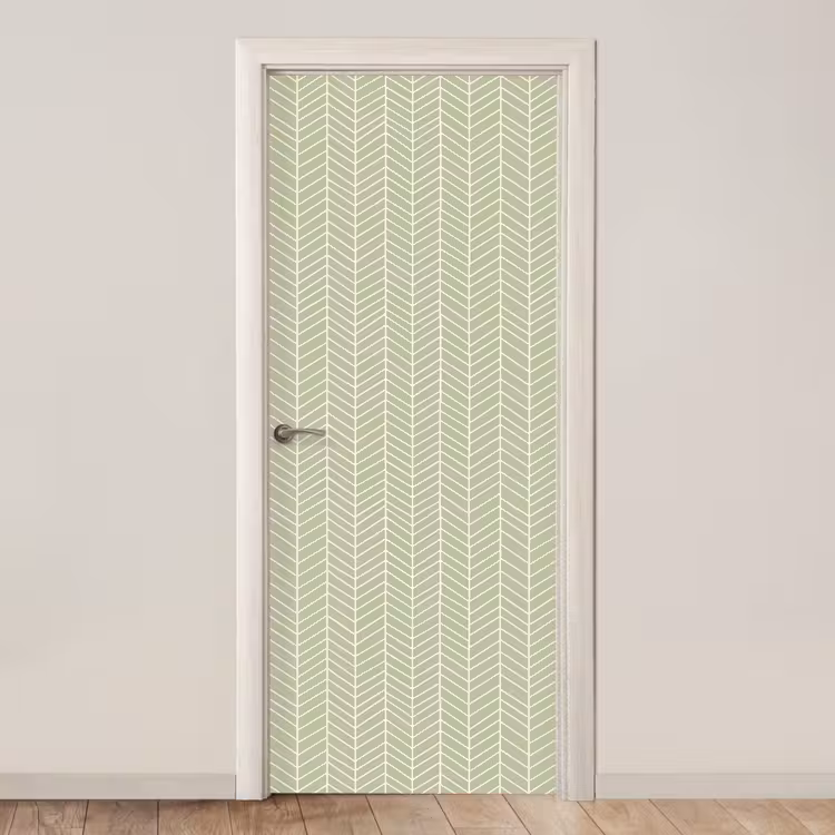 Deursticker - Saliegroen - Visgraat - Geometrisch - Patroon — 1