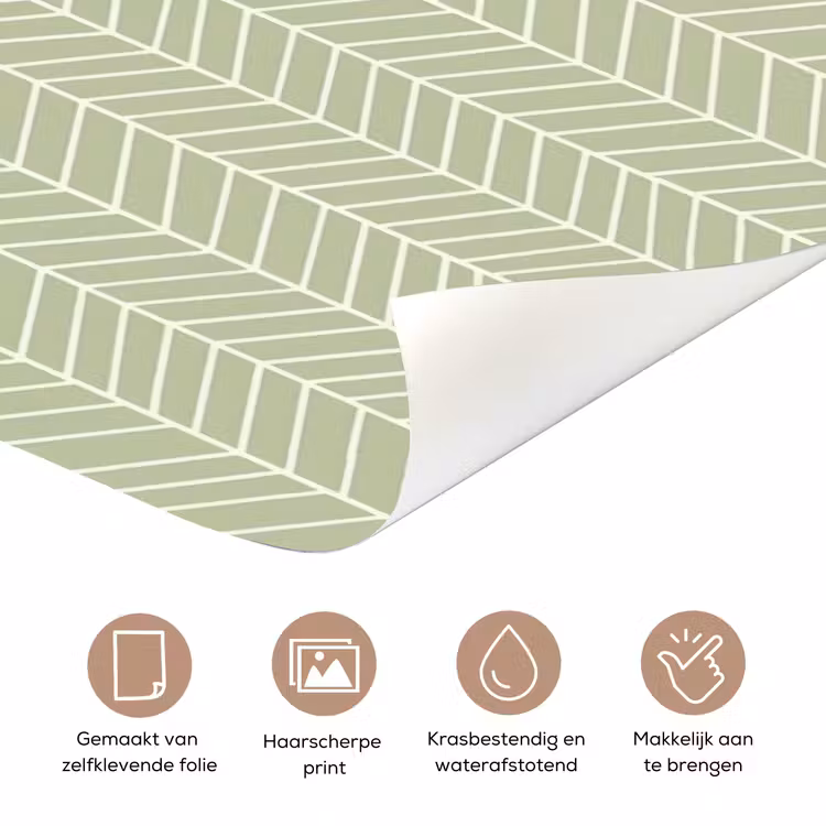 Deursticker - Saliegroen - Visgraat - Geometrisch - Patroon — 3