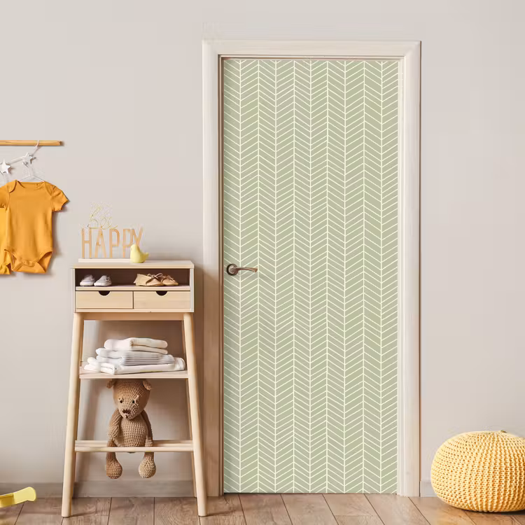 Deursticker - Saliegroen - Visgraat - Geometrisch - Patroon — 6