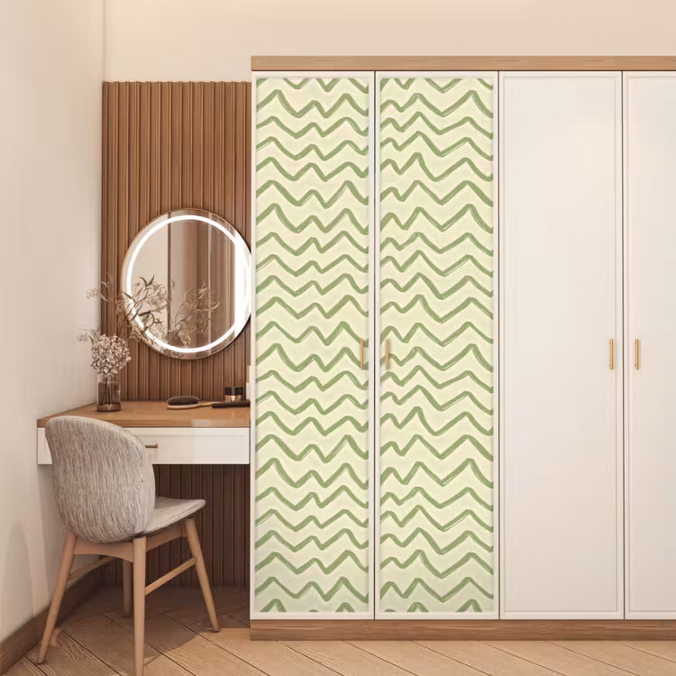 Deursticker - Saliegroen - Zigzag - Handgetekend - Patroon — 5