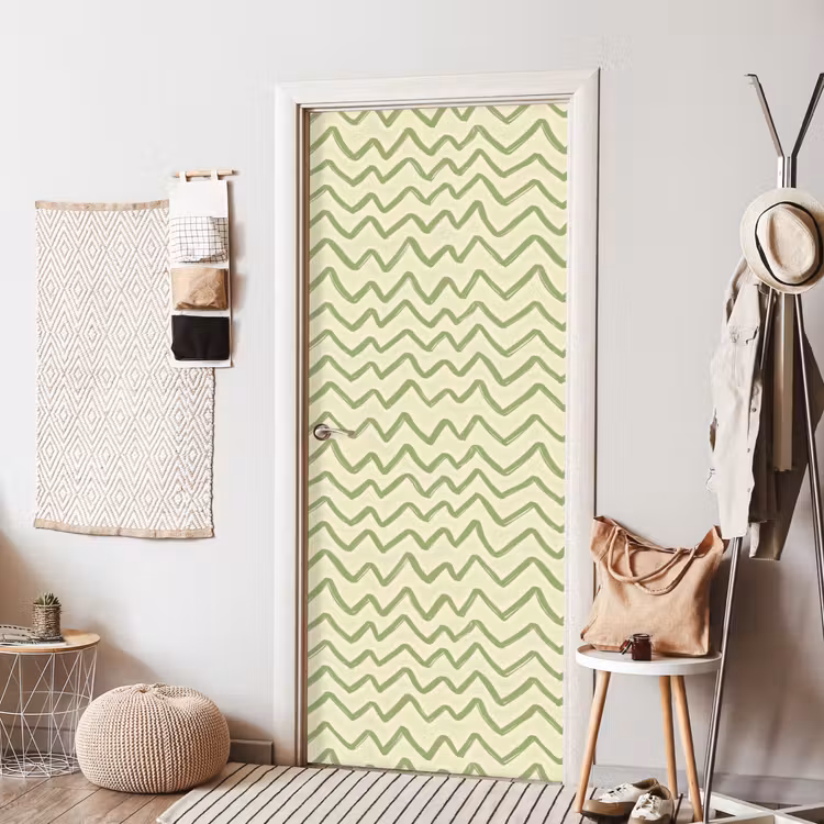 Deursticker - Saliegroen - Zigzag - Handgetekend - Patroon — 8