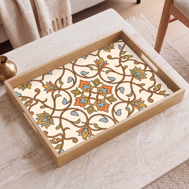 Dienblad - Patroon - Bloemen - Ornament - Kleurrijk — 2
