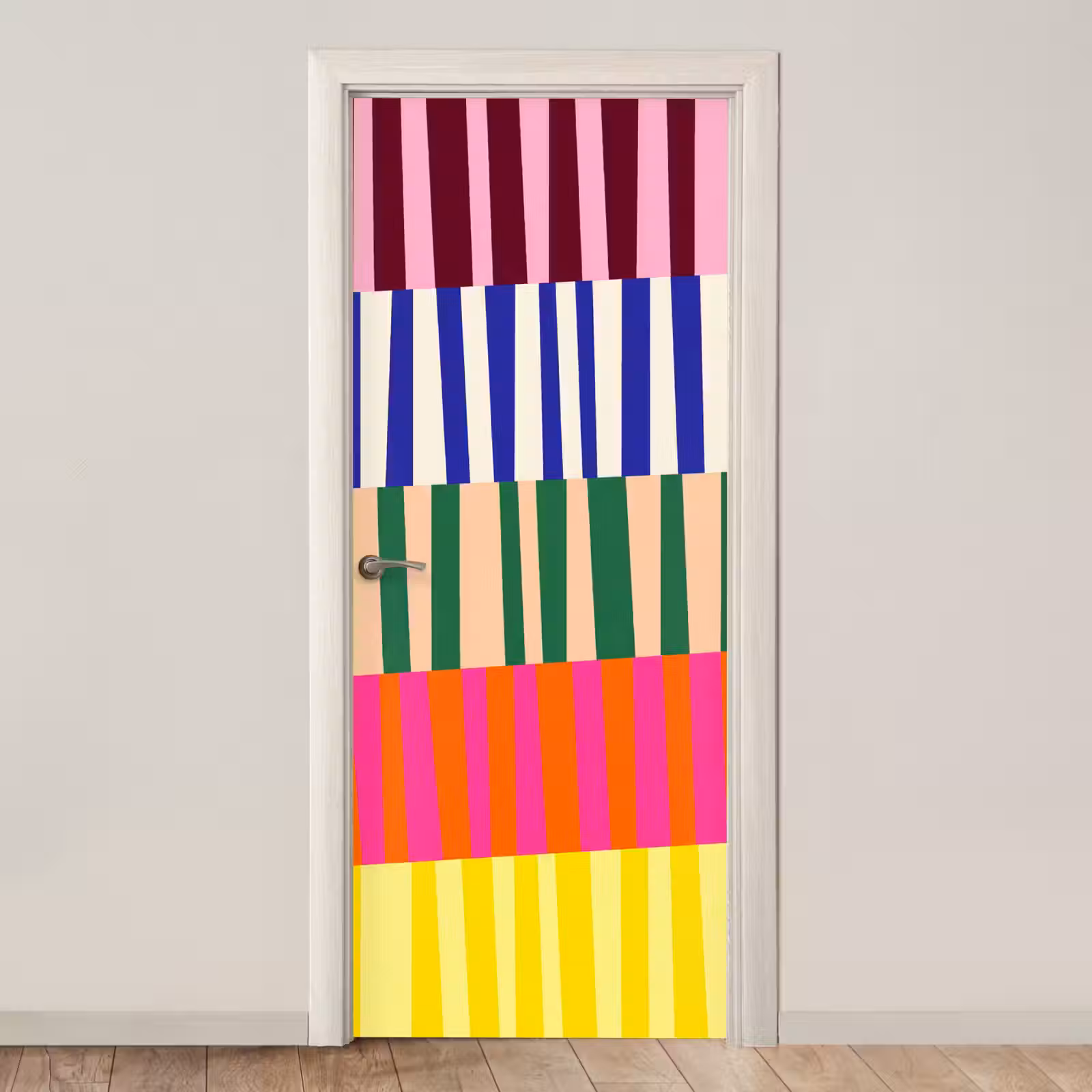 Deursticker - Patroon - Strepen - Abstract - Modern - Kleurrijk — 1