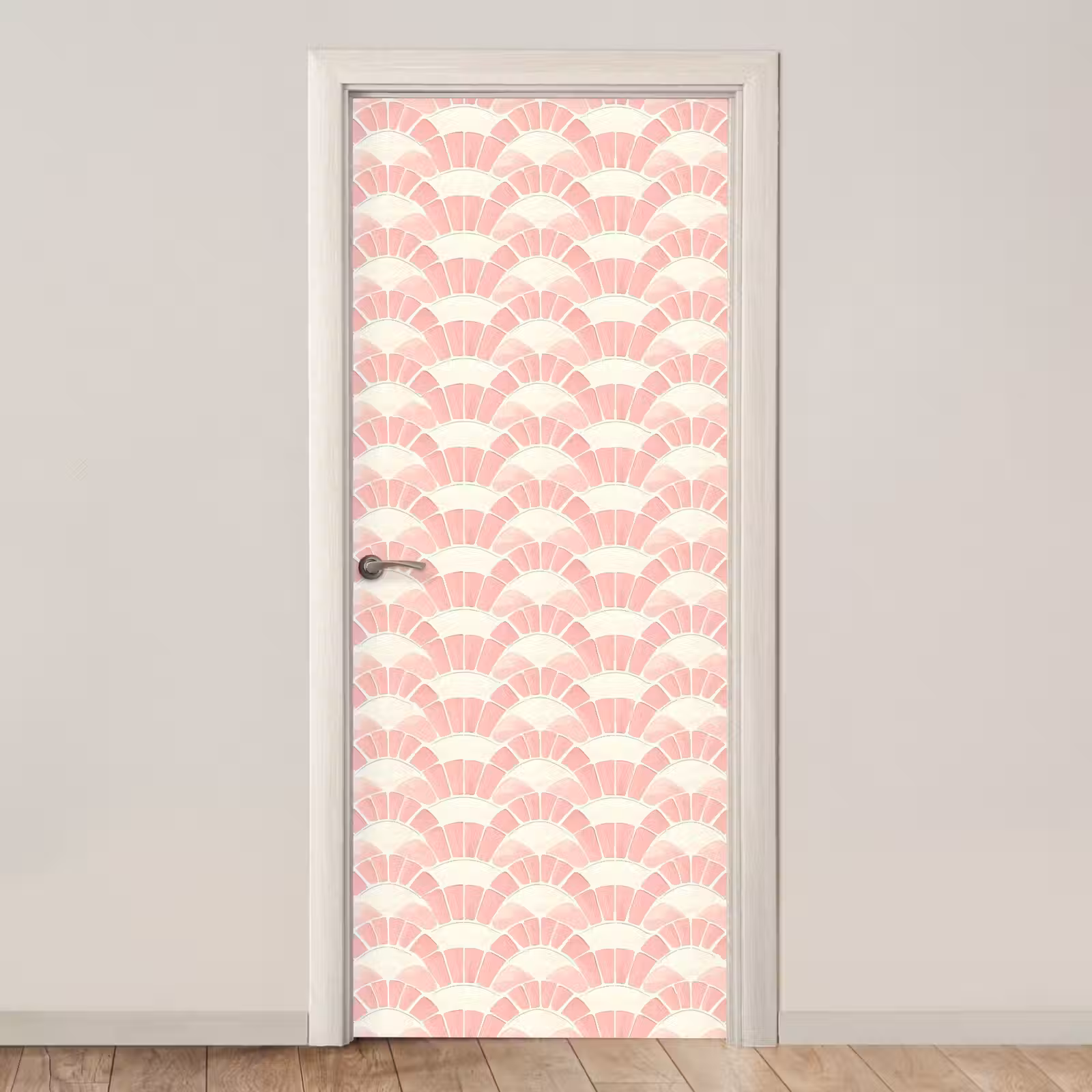 Deursticker - Roze - Waaiers - Mozaïek - Patroon — 1