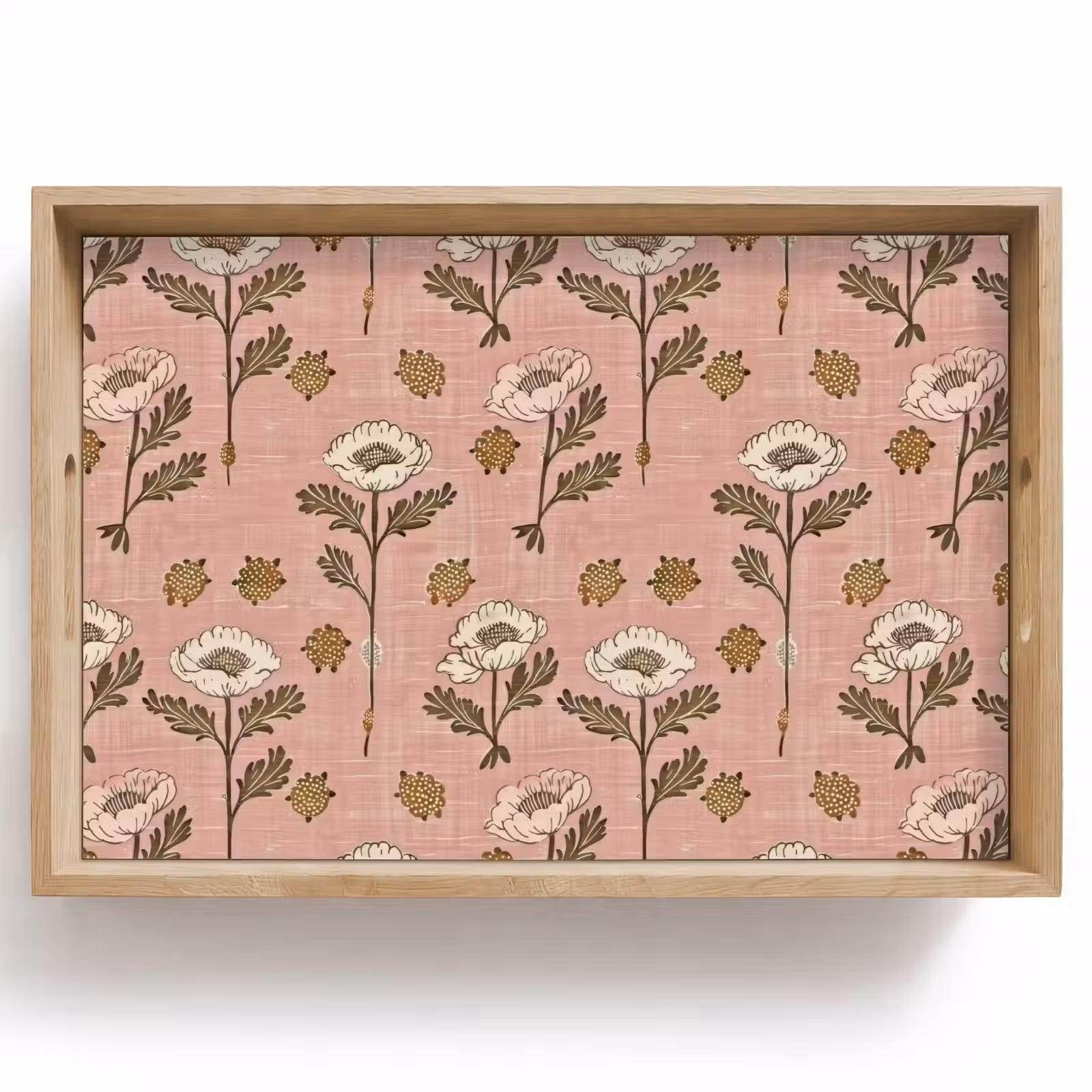 Dienblad - Roze - Bloemen - Vintage - Textuur — 1