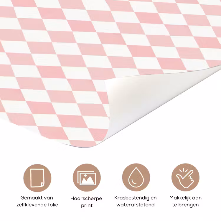 Deursticker - Lichtroze - Ruiten - Geometrisch - Patroon — 3