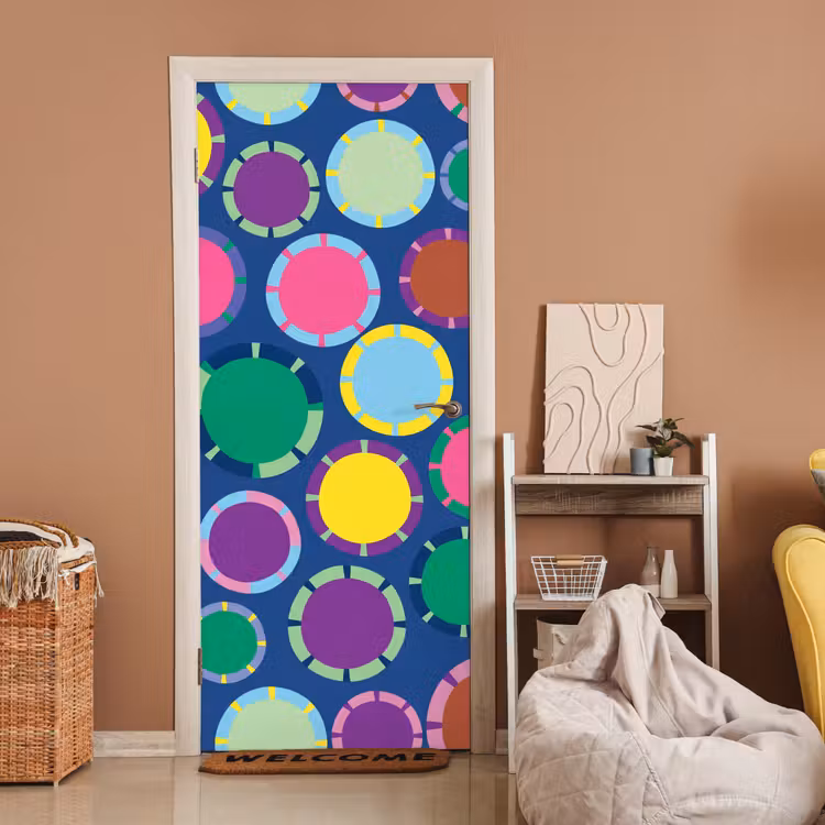 Deursticker - Patroon - Cirkels - Abstract - Kleurrijk — 2