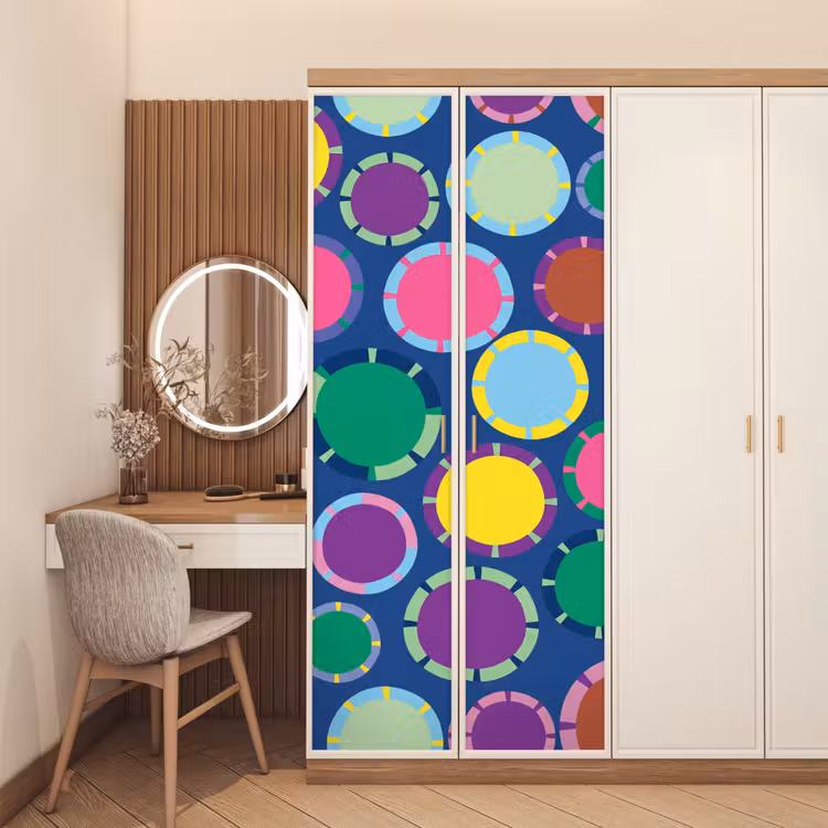Deursticker - Patroon - Cirkels - Abstract - Kleurrijk — 5