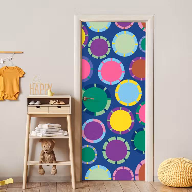 Deursticker - Patroon - Cirkels - Abstract - Kleurrijk — 6