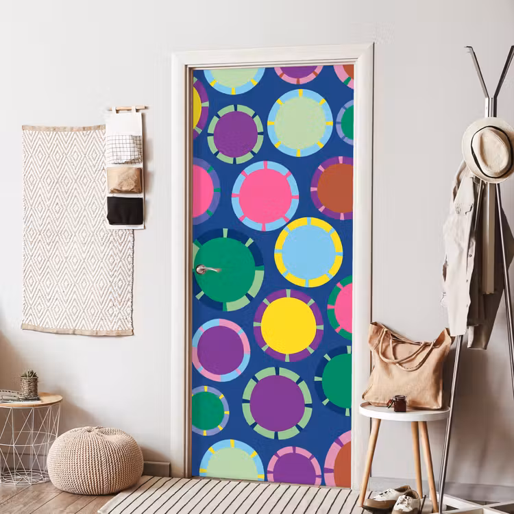 Deursticker - Patroon - Cirkels - Abstract - Kleurrijk — 8