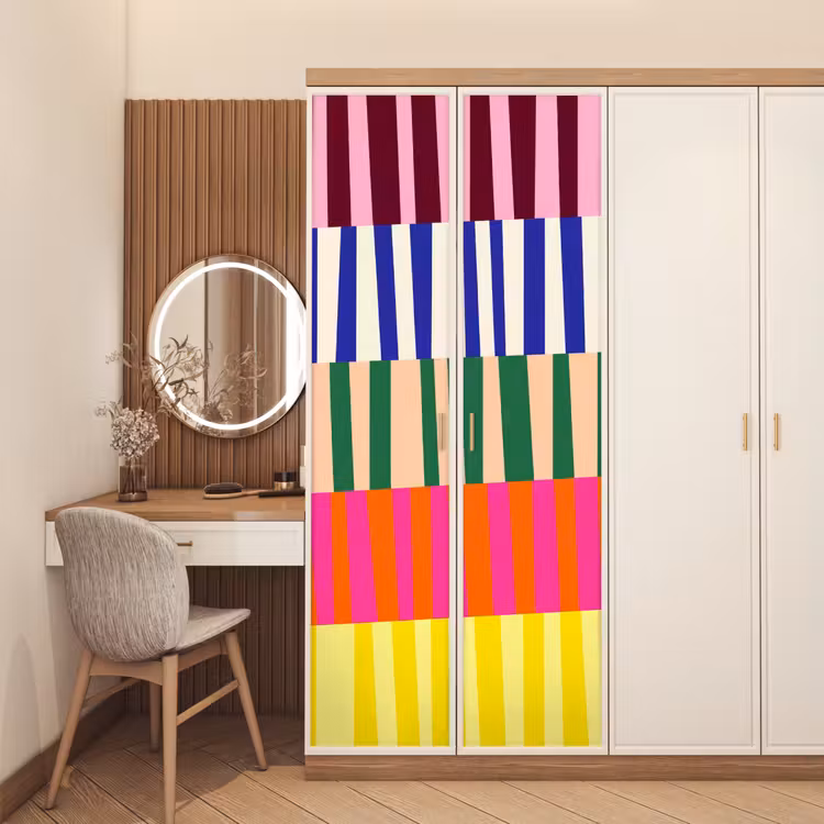 Deursticker - Patroon - Strepen - Abstract - Modern - Kleurrijk — 5