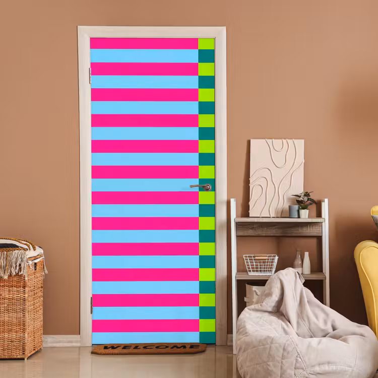 Deursticker - Patroon - Strepen - Modern - Abstract - Kleurrijk — 2