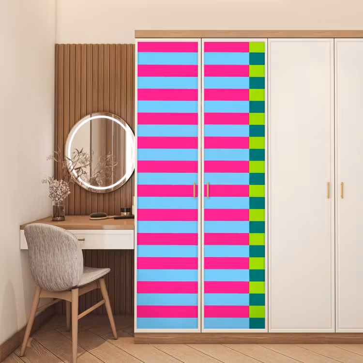 Deursticker - Patroon - Strepen - Modern - Abstract - Kleurrijk — 5