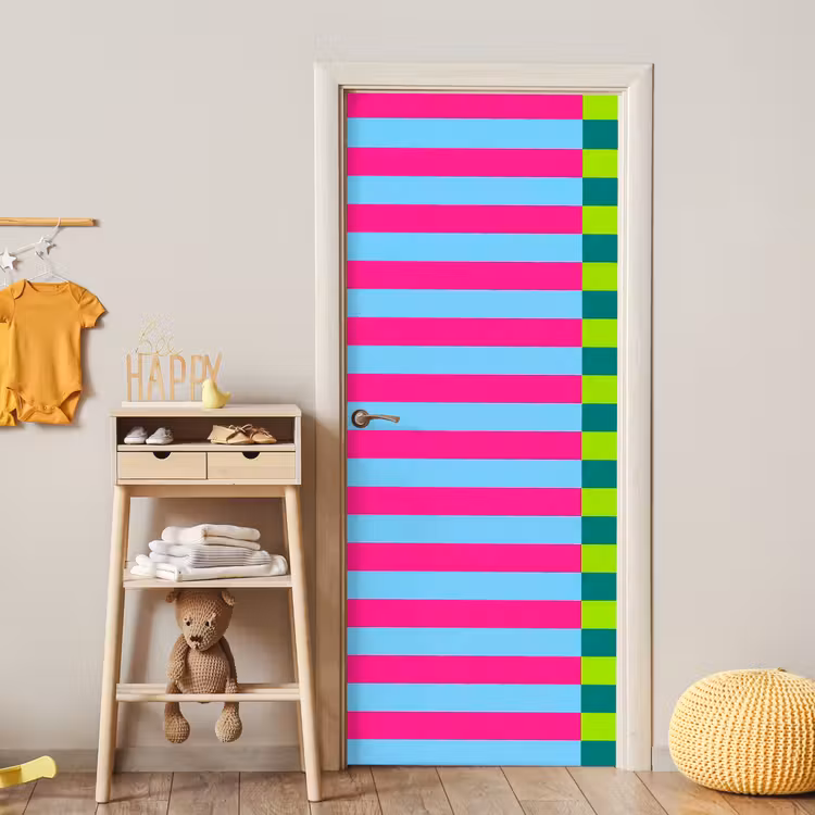 Deursticker - Patroon - Strepen - Modern - Abstract - Kleurrijk — 6