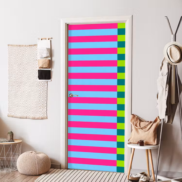 Deursticker - Patroon - Strepen - Modern - Abstract - Kleurrijk — 8